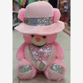 Pink Teddy Bear with Pink Hat