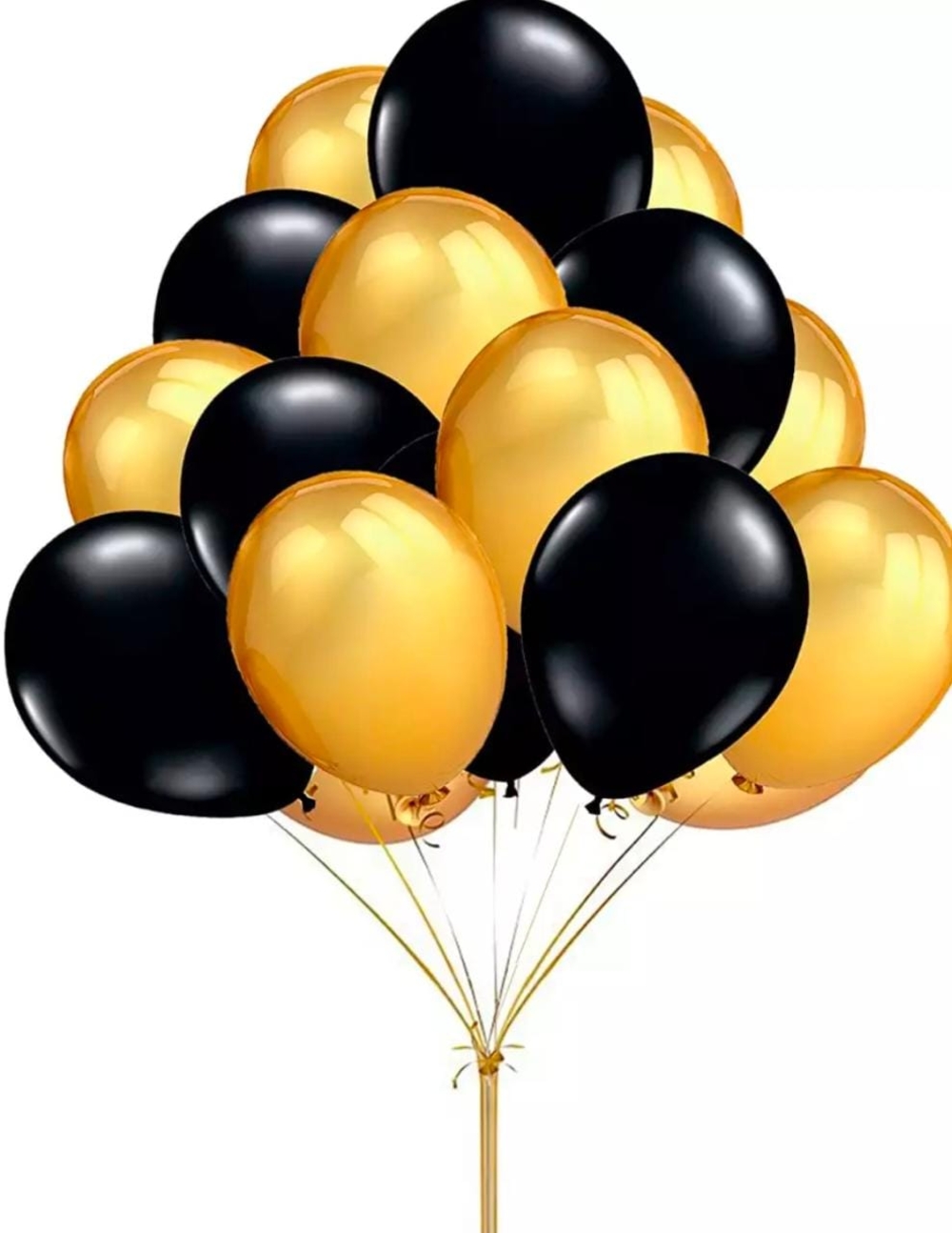 Black and Golden yellow Metallic Balloons