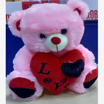 Pink Teddy Bear With Red Heart(30cm)