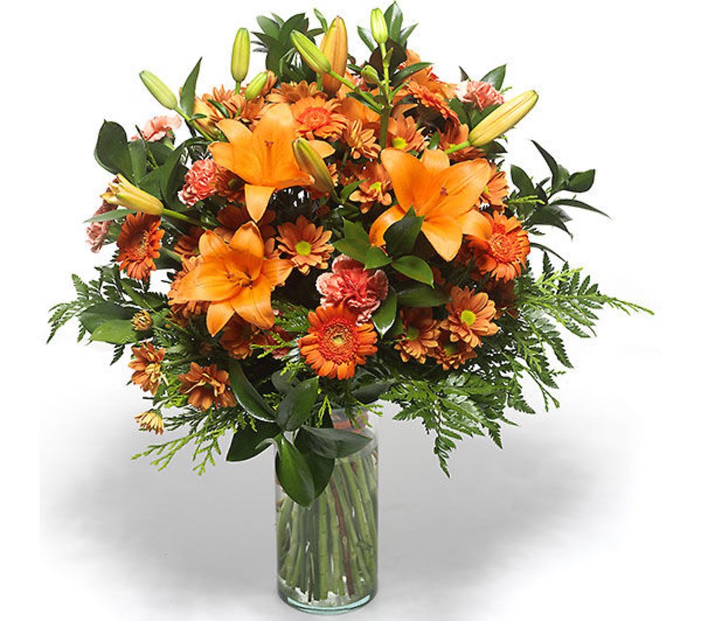 Orange Lilies , Gerberas & Carnations