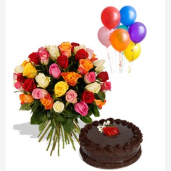 Roses, Cake & Balloons