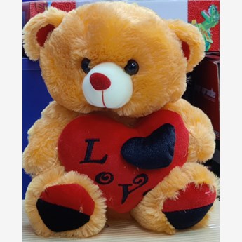 Brown Teddy Bear Holding Heart(40cms)
