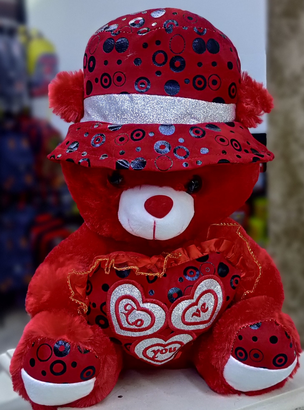 Cute Red Teddy with A Red Cap(40cms)